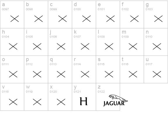 JaguarJCPi lowercase a-z preview
