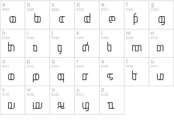 Jakone-Condensed lowercase a-z preview