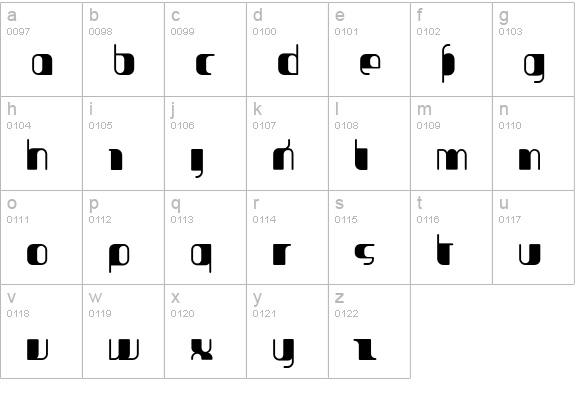 Jakone-CondensedBold lowercase a-z preview