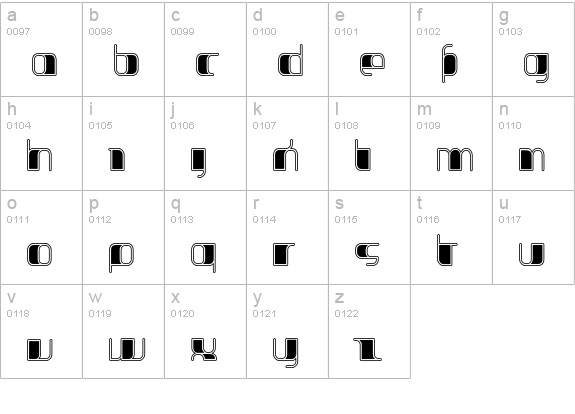 Jakone-Inline lowercase a-z preview