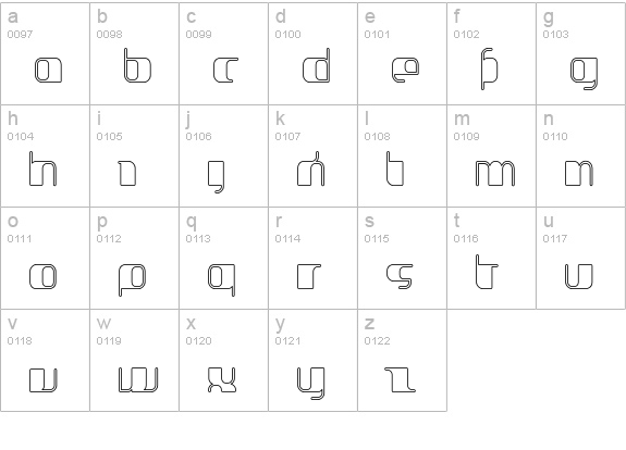 Jakone-Outline lowercase a-z preview