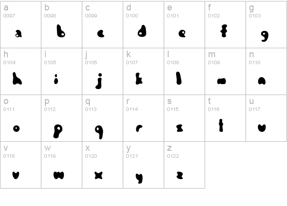 Jambotango lowercase a-z preview