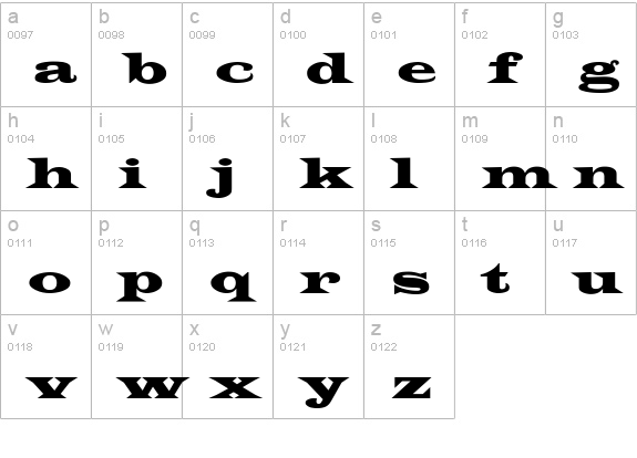 James-Wide lowercase a-z preview