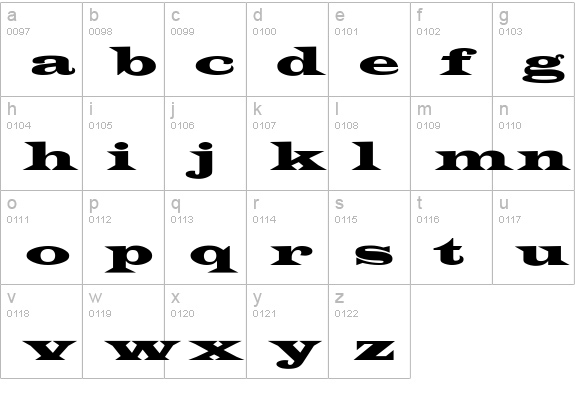 James-WideExt-Normal lowercase a-z preview