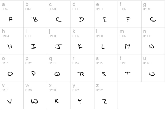 JAMI lowercase a-z preview