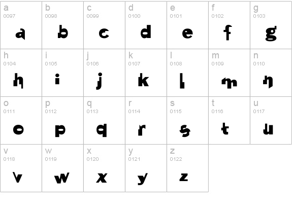 Janaki-Bold lowercase a-z preview
