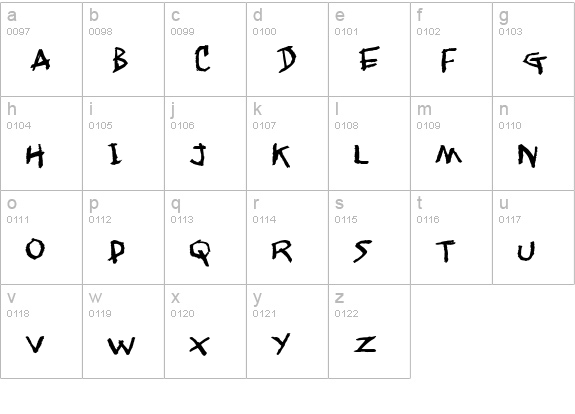 Jangly walk lowercase a-z preview