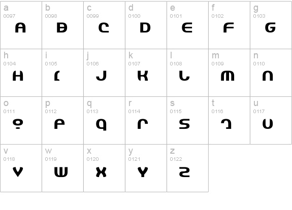 Jannisary Shield lowercase a-z preview
