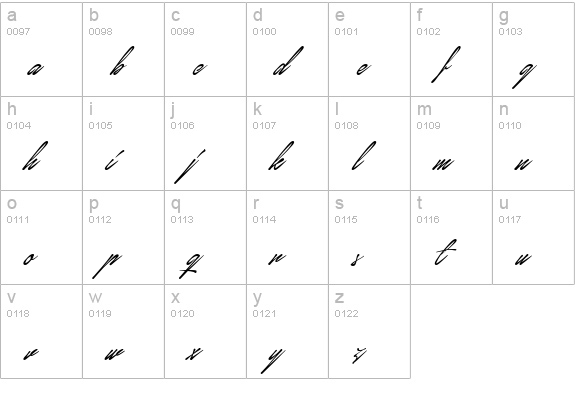 January Script Personal Use lowercase a-z preview