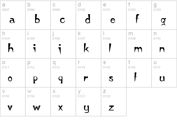 Japanette-Regular lowercase a-z preview
