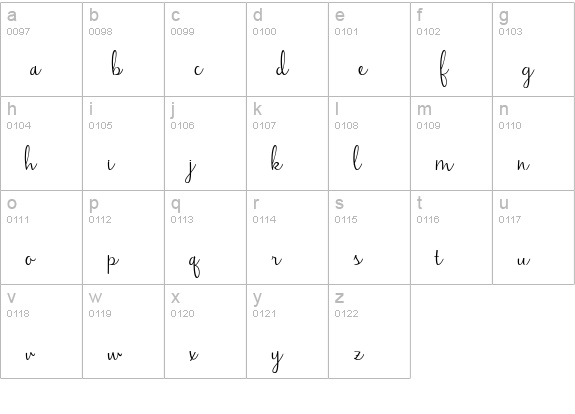 Jasmine Reminiscentse lowercase a-z preview
