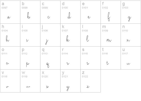 Jasmine Reminiscentse Light lowercase a-z preview