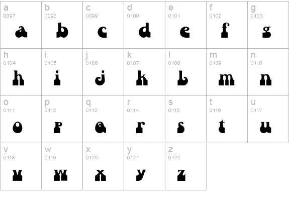 JBrady lowercase a-z preview