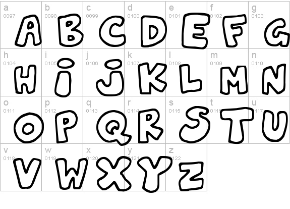 Jelly Wobblers
 lowercase a-z preview