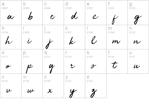 Jelytta lowercase a-z preview