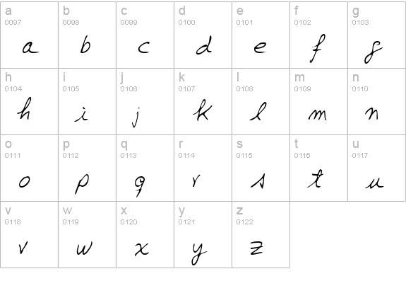 JenkinsHand Regular lowercase a-z preview