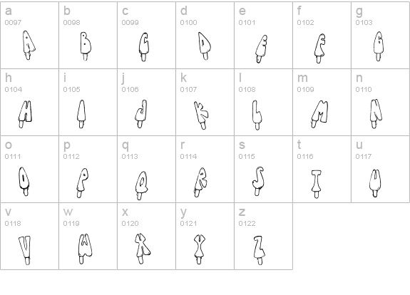 Jenna's Popsicles lowercase a-z preview