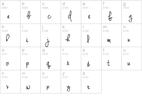 Jennifer Lynne Bold lowercase a-z preview
