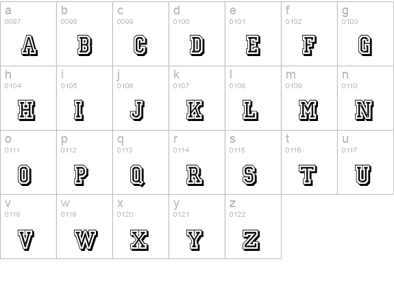 JerseyLetters lowercase a-z preview