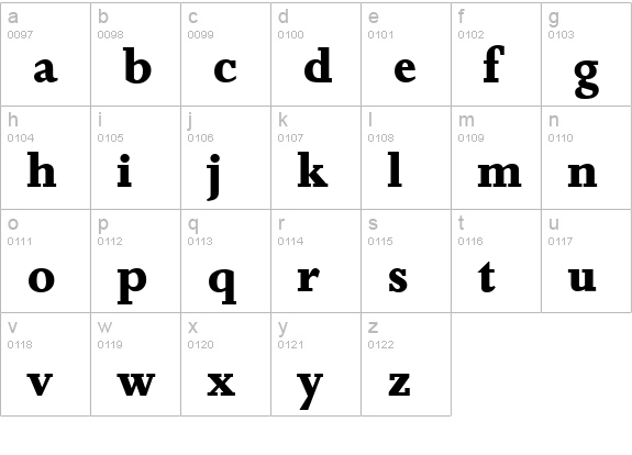 JessicaSerial-Xbold-Regular lowercase a-z preview