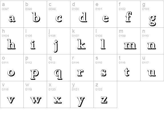 JessicaShadow-Bold lowercase a-z preview