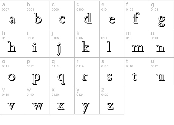JessicaShadow-Regular lowercase a-z preview