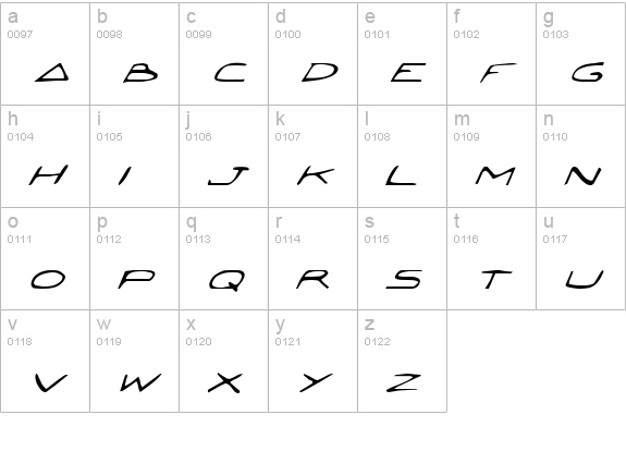 Jetta Italic lowercase a-z preview