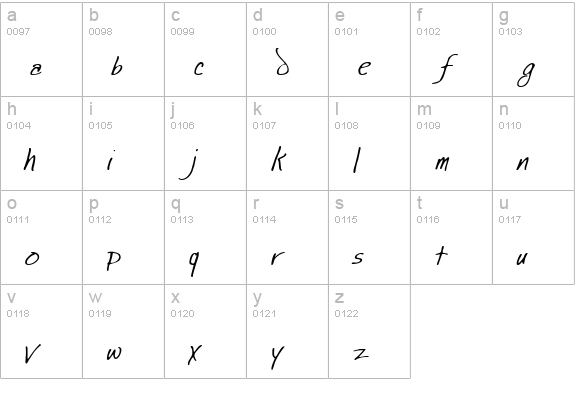 Jewel Hill lowercase a-z preview