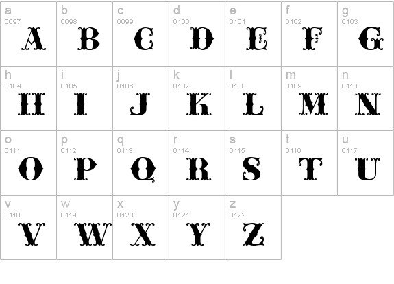 JFFerrule lowercase a-z preview
