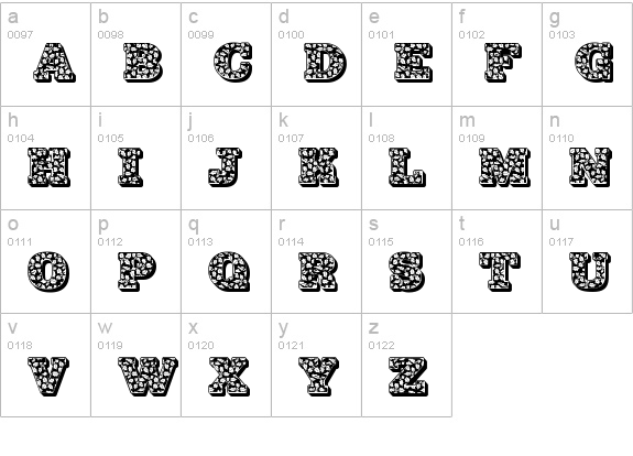 JFHollyNites lowercase a-z preview