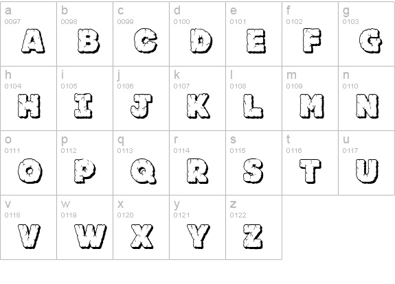 JFRockOutcrop lowercase a-z preview