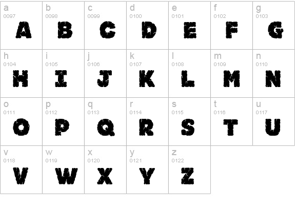 JFRockSolid lowercase a-z preview