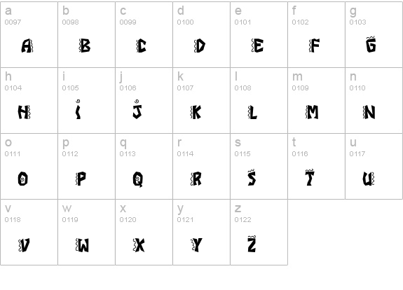 JI Chimichanga lowercase a-z preview
