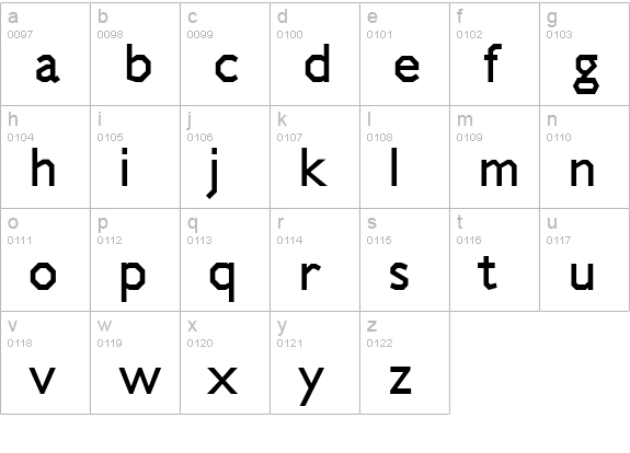 Jillican Bold lowercase a-z preview