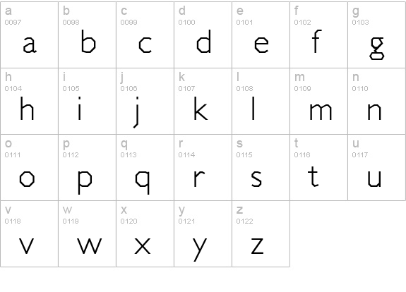 Jillican Light lowercase a-z preview