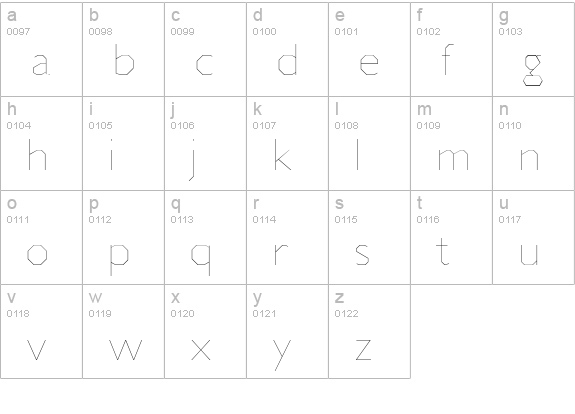 Jillican UltraLight lowercase a-z preview
