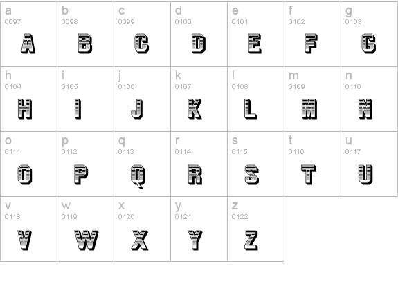 Jim Dandy lowercase a-z preview