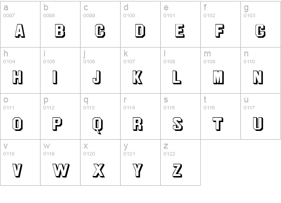 Jim DandyHollow lowercase a-z preview