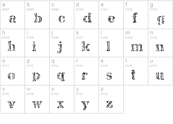JJStencil Light lowercase a-z preview