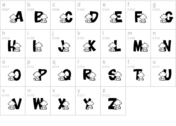 JLR Baby lowercase a-z preview
