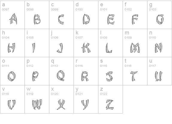 JLR Chinese Love Letters lowercase a-z preview