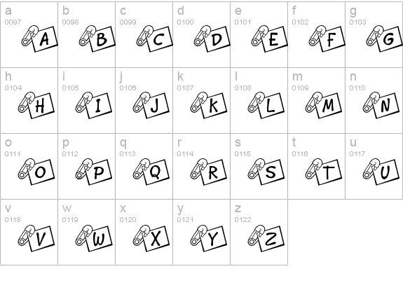 JLR Diaper Pin lowercase a-z preview