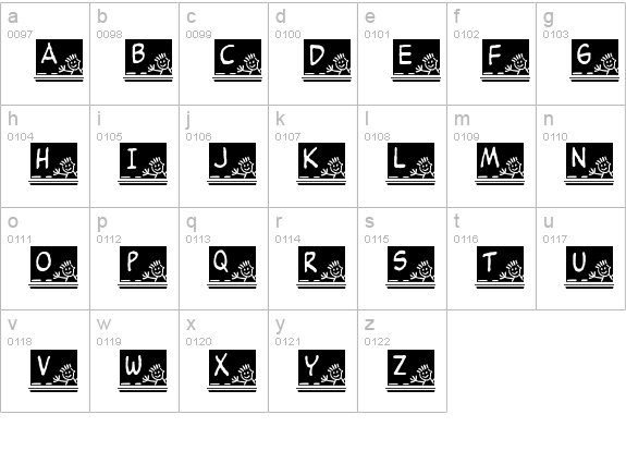 JLR School Slate lowercase a-z preview