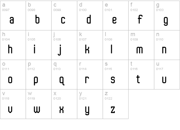 JLS Data Gothic-C NC lowercase a-z preview