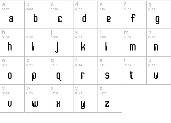 JLS Space Gothic-C NC lowercase a-z preview
