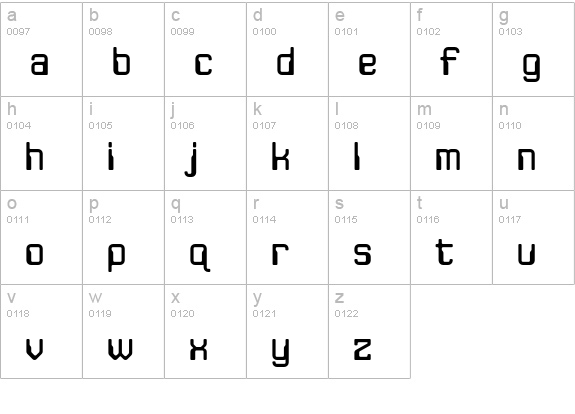 JLS Space Gothic-R NC lowercase a-z preview