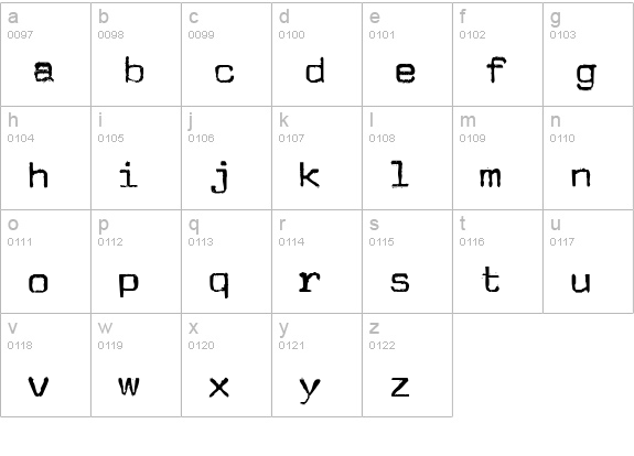 JMLetter lowercase a-z preview