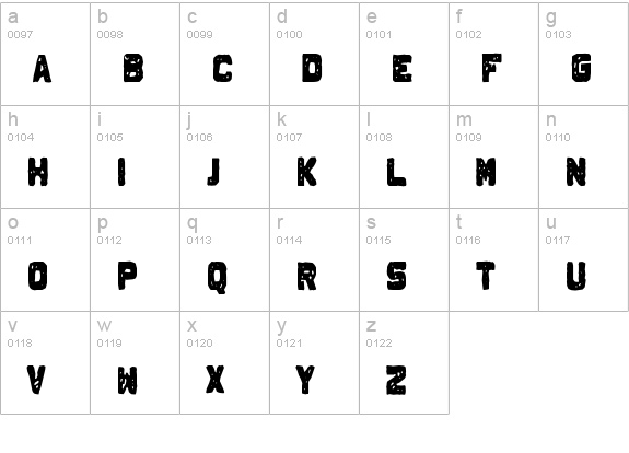 Johnny Homicide lowercase a-z preview