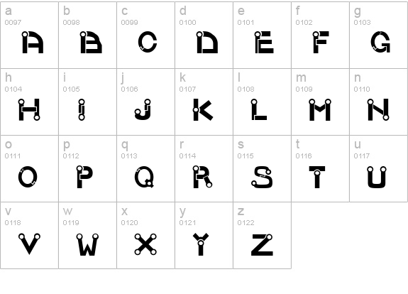 JOINT E: lowercase a-z preview