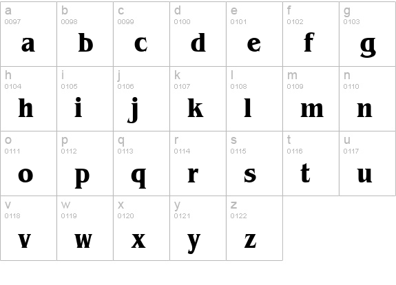JonathanBoldCondensed lowercase a-z preview